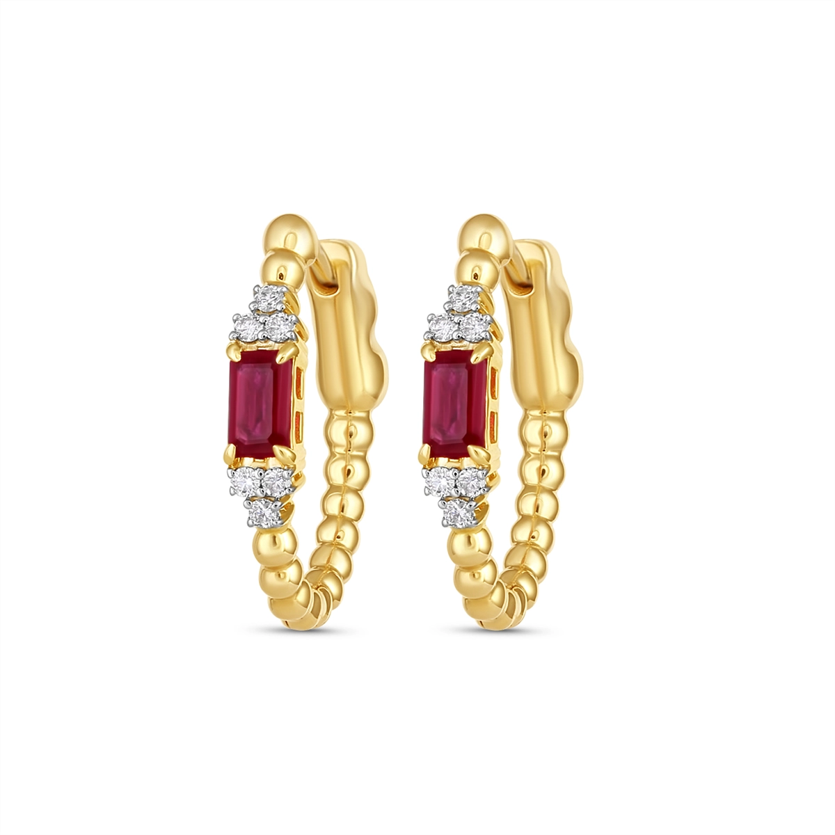 Earrings Earrings in Yellow Gold containing Multi-gemstone, Diamond, Ruby 463410