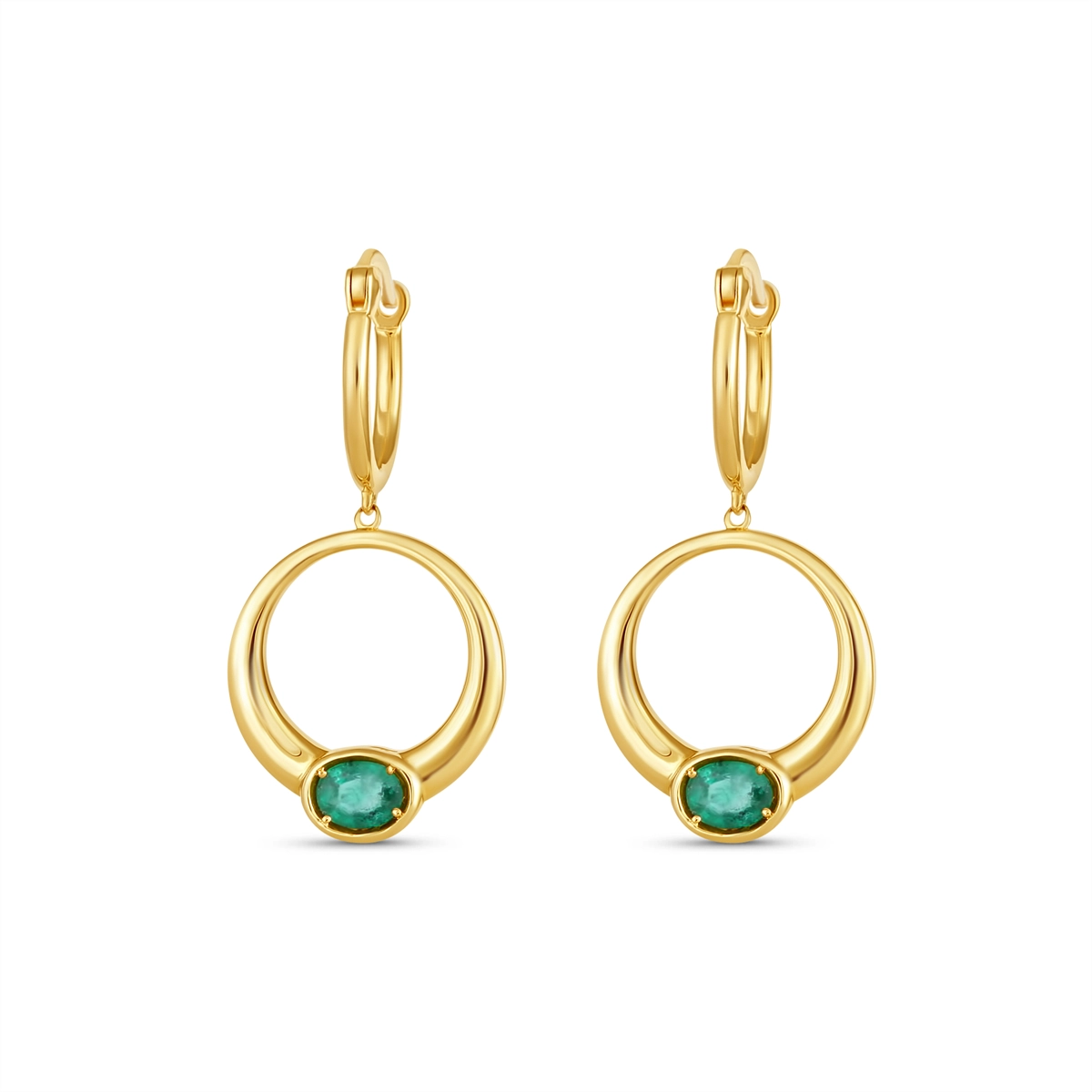 Earrings Earrings in Yellow Gold containing Emerald 463414