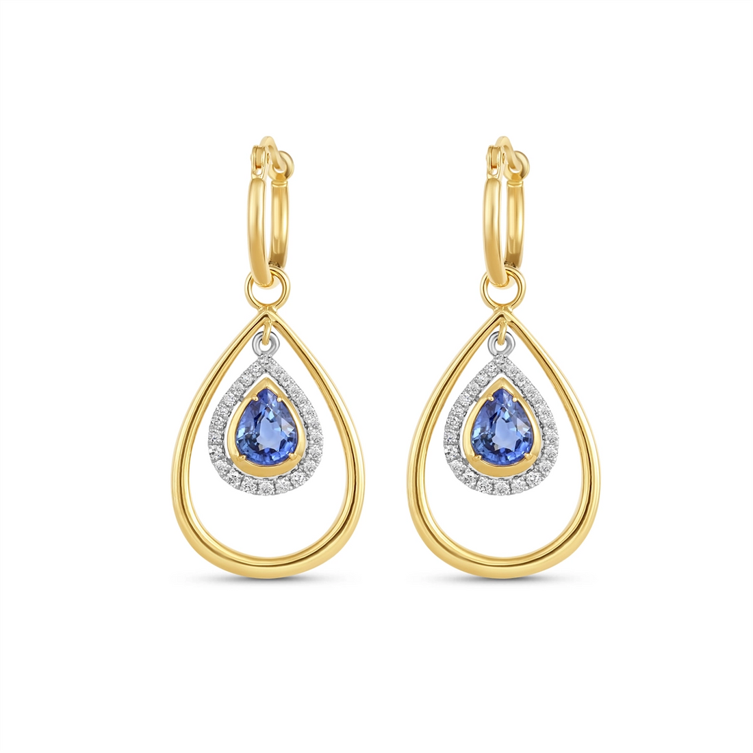 Earrings Earrings in Mixed Metals containing Multi-gemstone, Diamond, Sapphire 463451