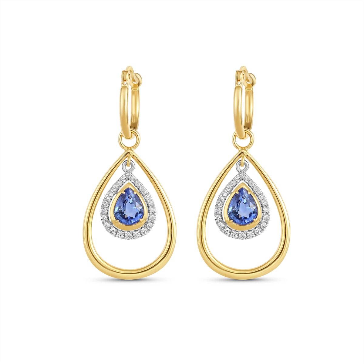 Earrings Earrings in Mixed Metals containing Multi-gemstone, Diamond, Sapphire 463451