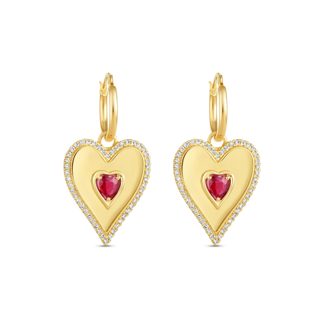Earrings Earrings in Yellow Gold containing Multi-gemstone, Diamond, Ruby 463476