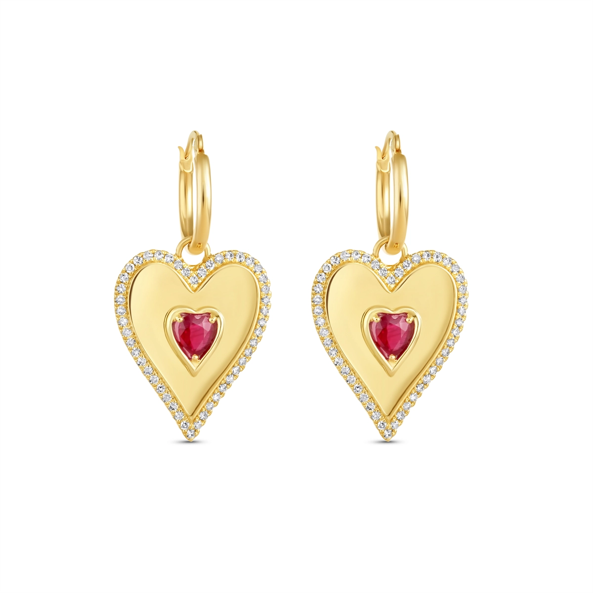 Earrings Earrings in Yellow Gold containing Multi-gemstone, Diamond, Ruby 463476