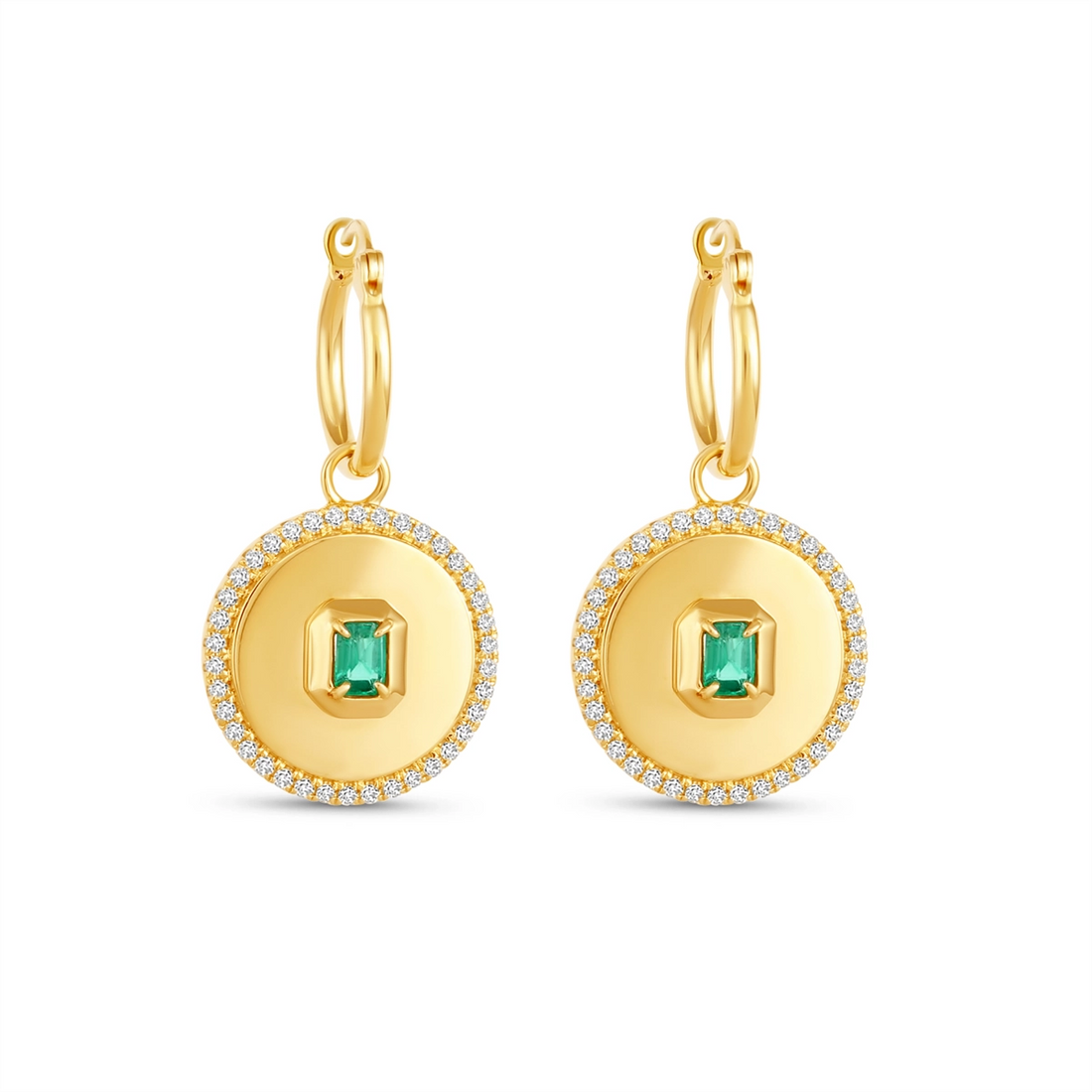 Earrings Earrings in Yellow Gold containing Multi-gemstone, Diamond, Emerald 463477