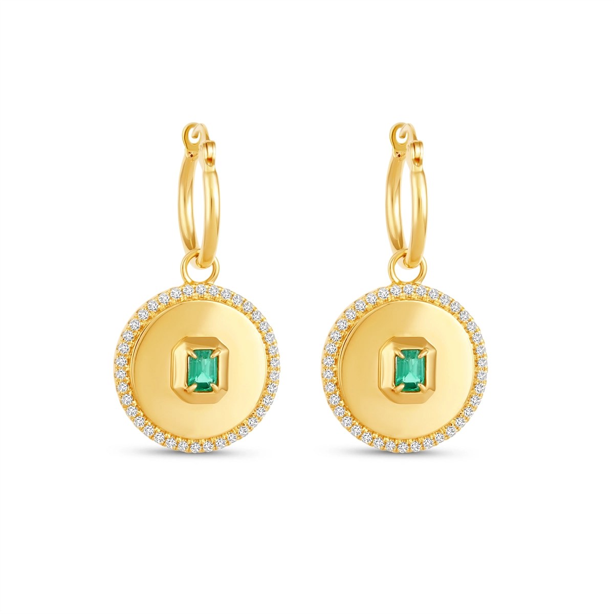 Earrings Earrings in Yellow Gold containing Multi-gemstone, Diamond, Emerald 463477