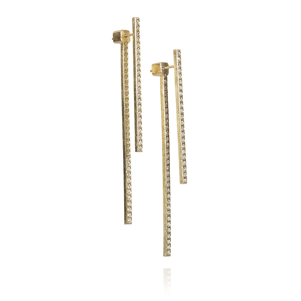 Todd Reed Earrings in Yellow Gold containing Diamond TRDE476-18KY-WHT