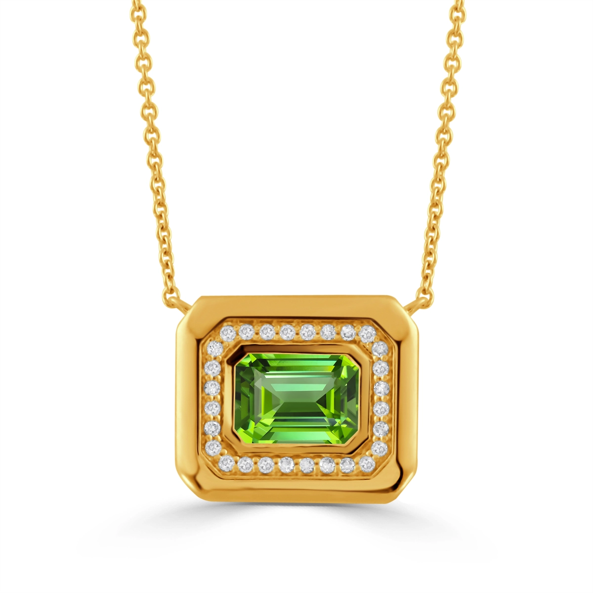 Doves Necklaces in Yellow Gold containing Peridot, Multi-gemstone, Diamond N12439PD-Y