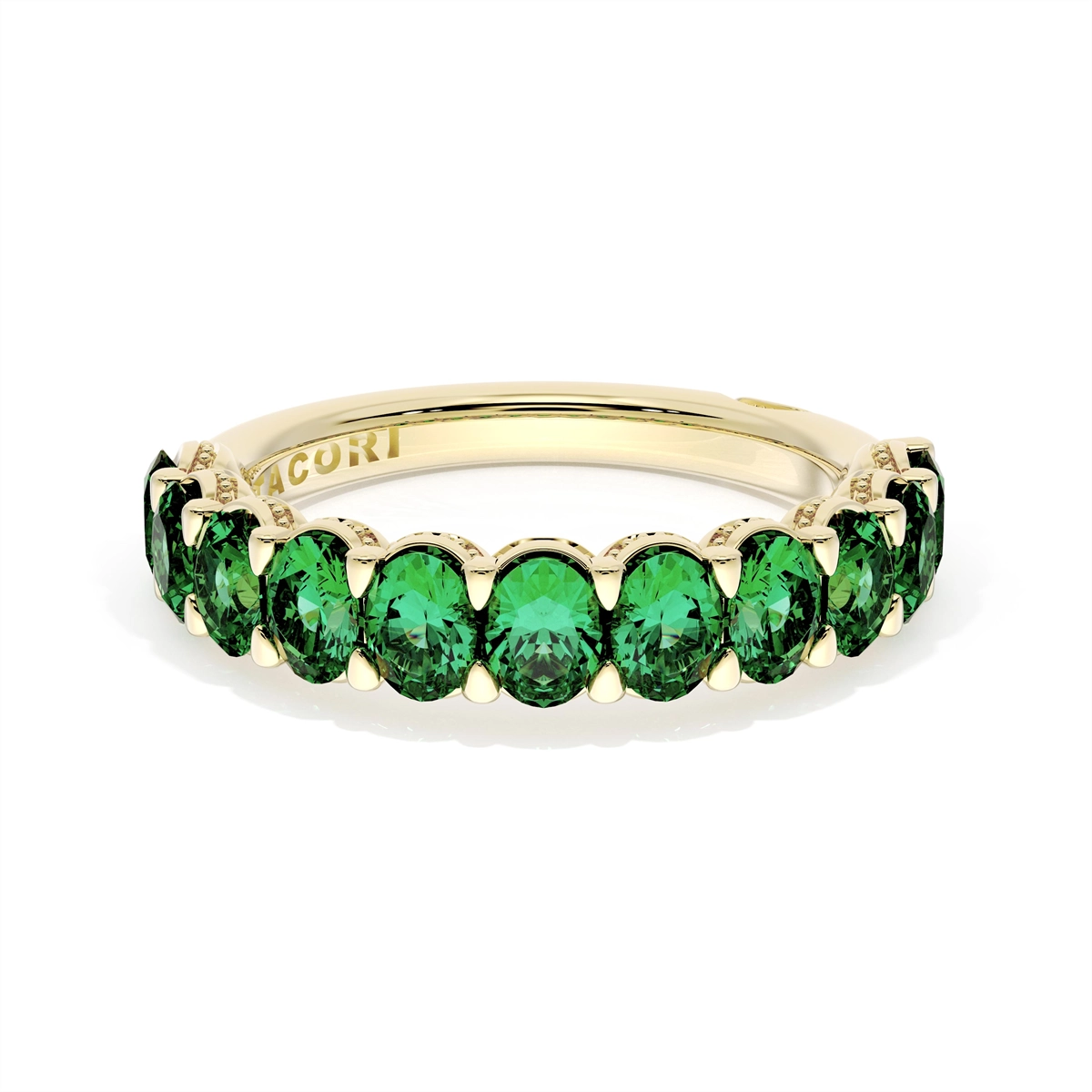 Tacori Rings in Yellow Gold containing Emerald 417 Y 6.5 EM 1/2