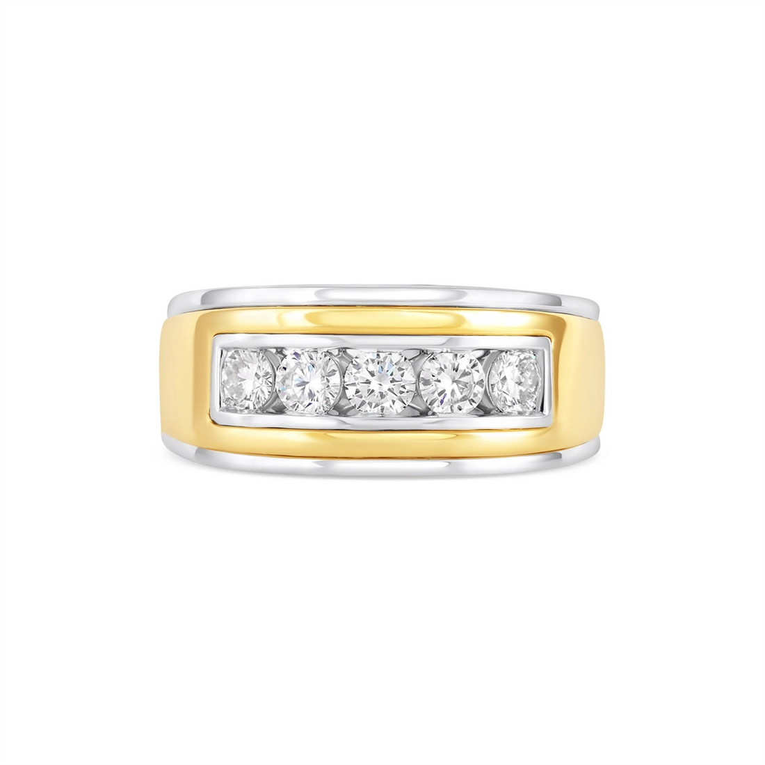 Mens Bands Wedding Rings in Yellow Gold containing Diamond 463642
