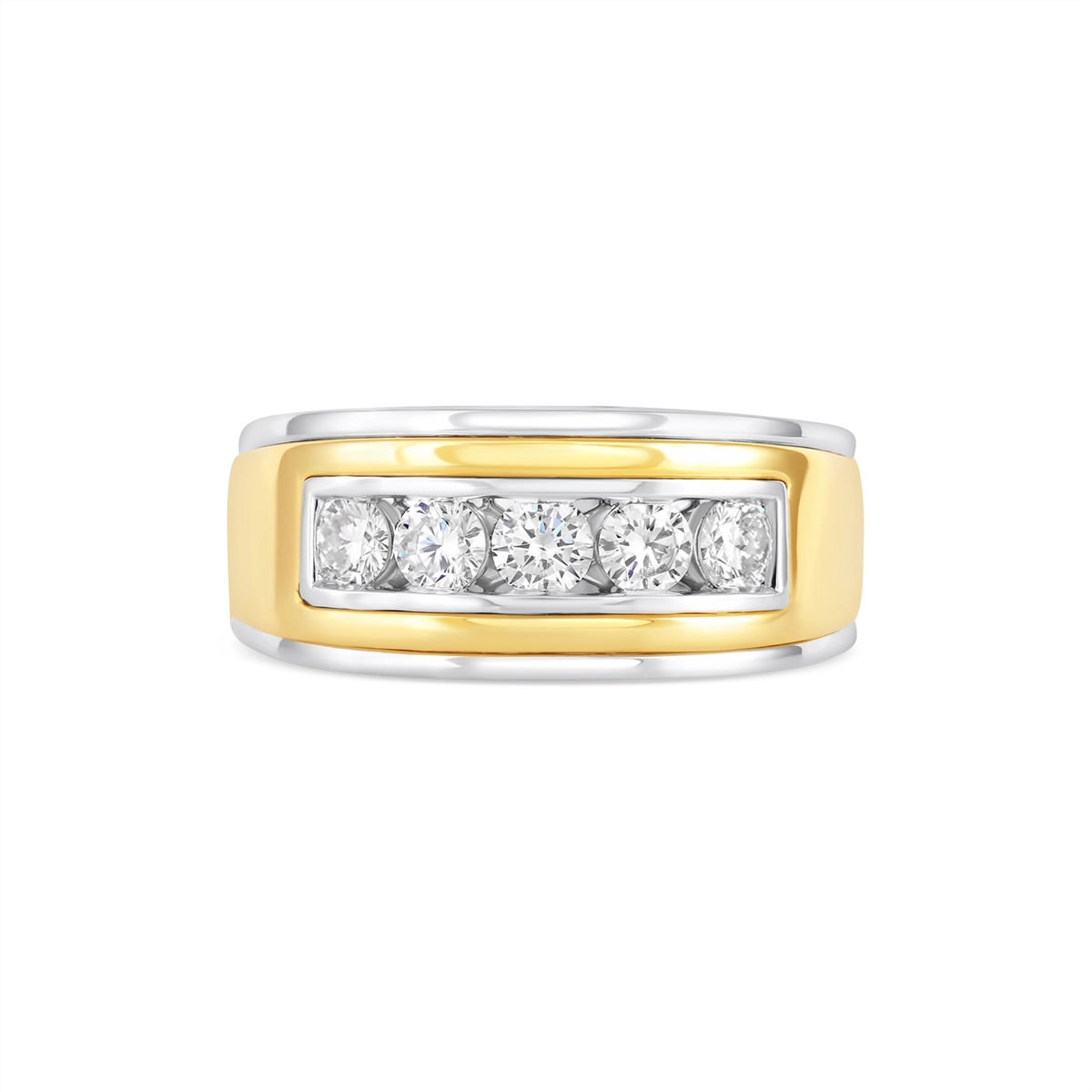 Mens Bands Wedding Rings in Yellow Gold containing Diamond 463642