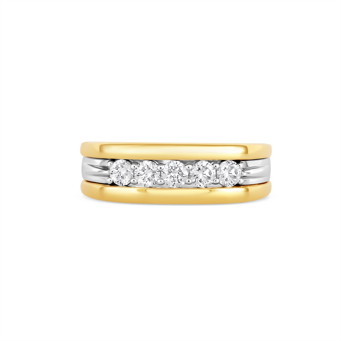 Mens Bands Wedding Rings in Yellow Gold containing Diamond 463644