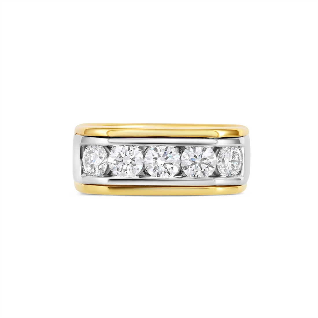 Mens Bands Wedding Rings in Yellow Gold containing Diamond 463645
