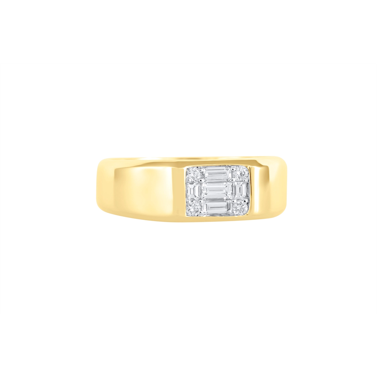 Mens Bands Wedding Rings in Yellow Gold containing Diamond 463695