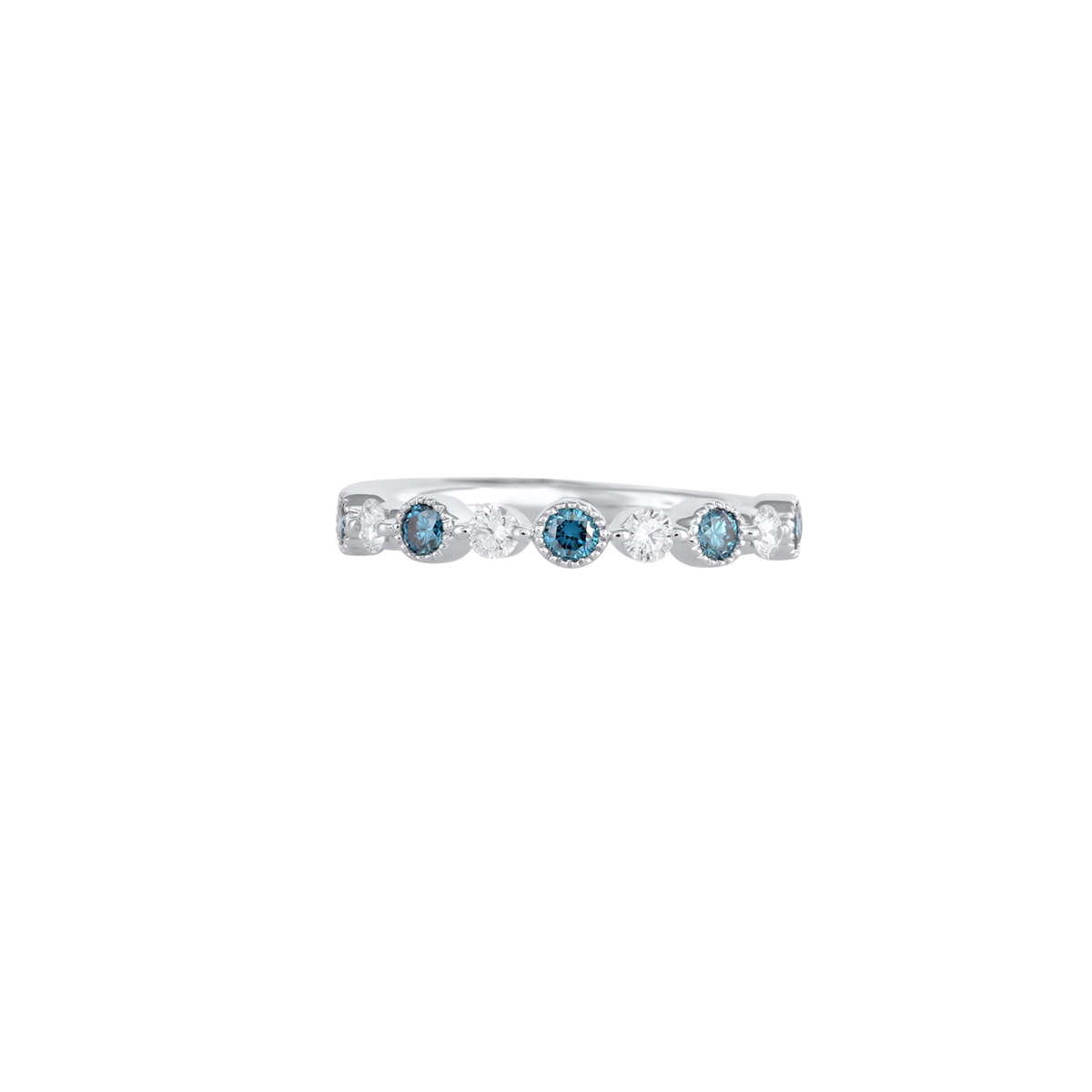Wedding Bands Rings in White Gold containing Multi-gemstone, Diamond 463757