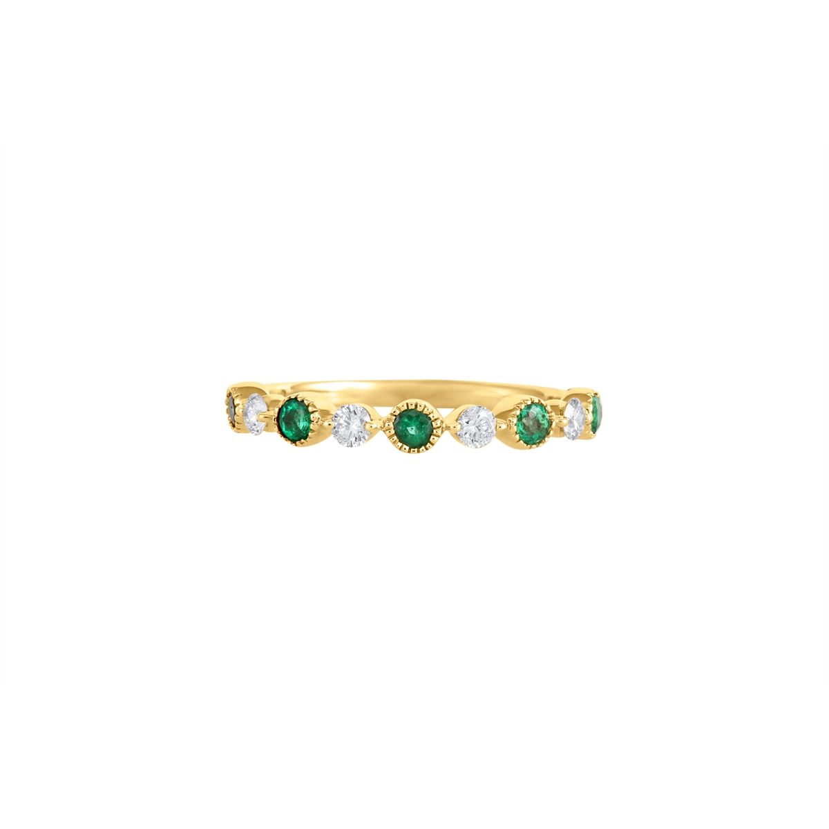 Wedding Bands Rings in Yellow Gold containing Multi-gemstone, Diamond, Emerald 463759