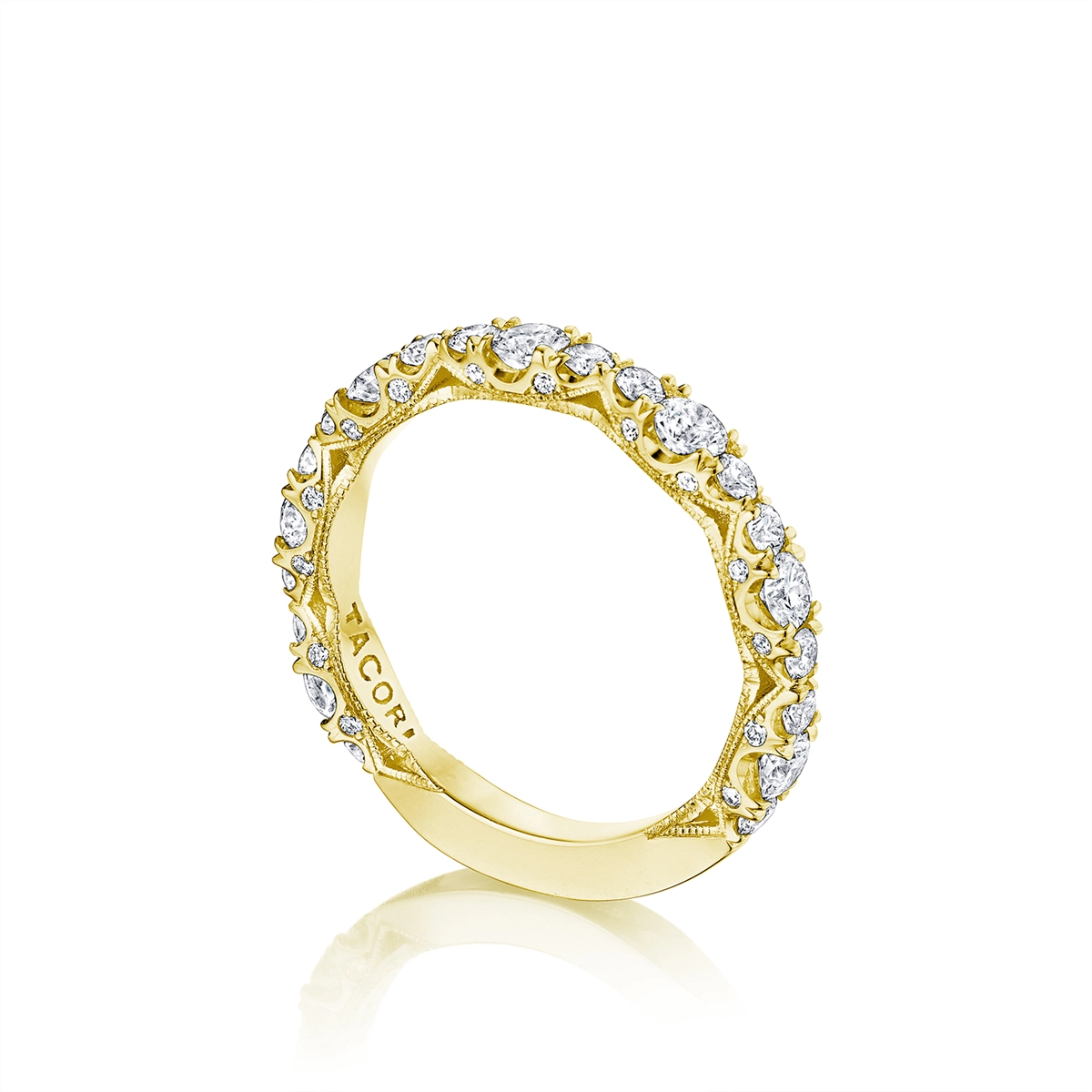 Tacori Wedding Rings in Yellow Gold containing Diamond HT 2653 B 3/4 Y