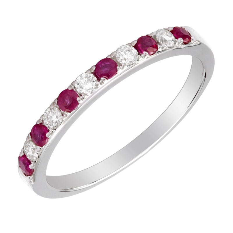 Wedding Bands Rings in White Gold containing Multi-gemstone, Diamond, Ruby 463843