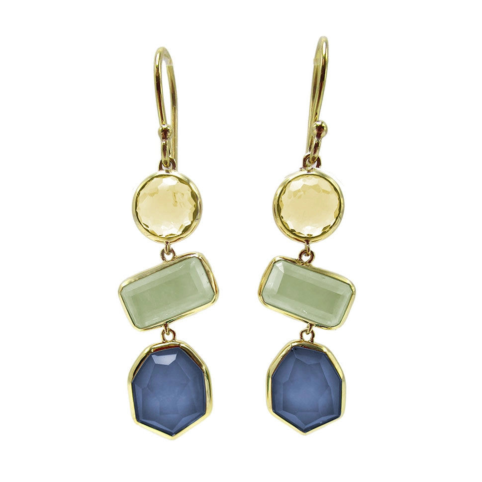 Ippolita Earrings in Yellow Gold containing London blue topaz, Citrine, Other, Multi-gemstone GE2960GIOTTO