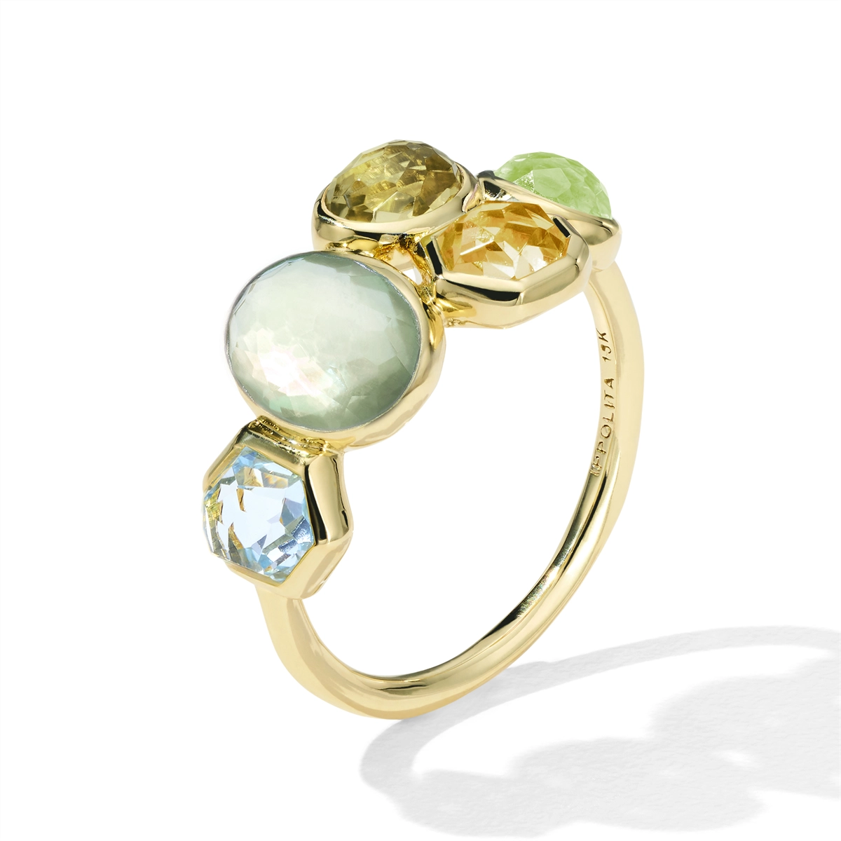 Ippolita Rings in Yellow Gold containing Blue topaz , Citrine, Peridot, Other, Multi-gemstone GR986GIOTTO-7