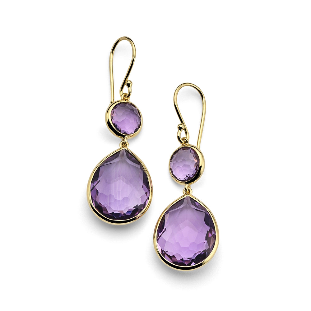 Ippolita Earrings in Yellow Gold containing Amethyst GE2470DAM