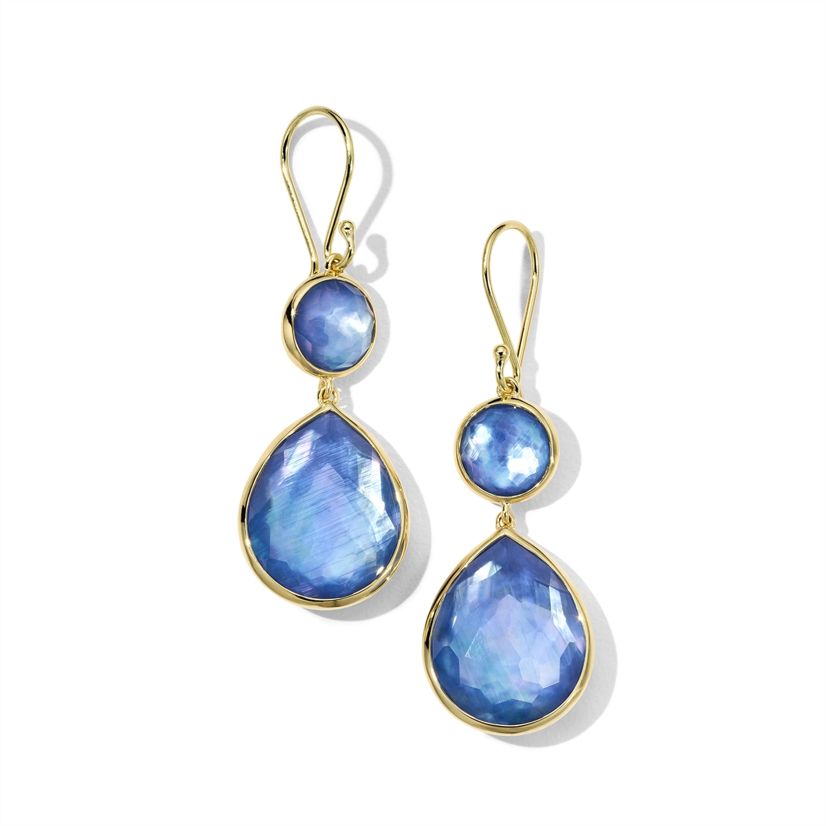 Ippolita Earrings in Yellow Gold containing Mother of pearl, Lapis, Quartz, Other, Multi-gemstone GE2470TFCQMOPLP