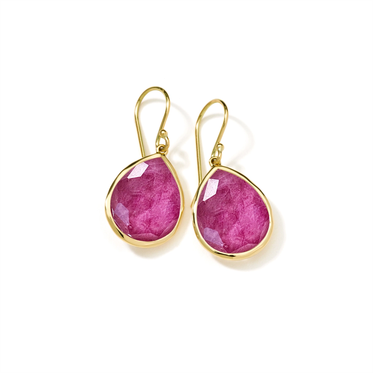 Ippolita Earrings in Yellow Gold containing Quartz, Multi-gemstone, Ruby GE350DFARU-B