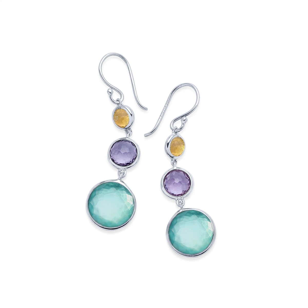 Ippolita Earrings in Silver containing Amethyst, Mother of pearl, Citrine, Quartz, Other, Multi-gemstone SE2107LIMPIDO