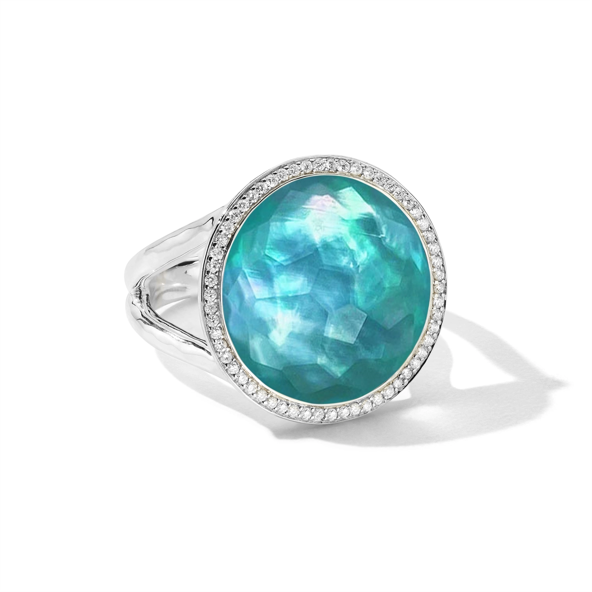 Ippolita Rings in Silver containing Mother of pearl, Quartz, Other, Multi-gemstone, Diamond SR385TFCQMOPAGGDIA-7