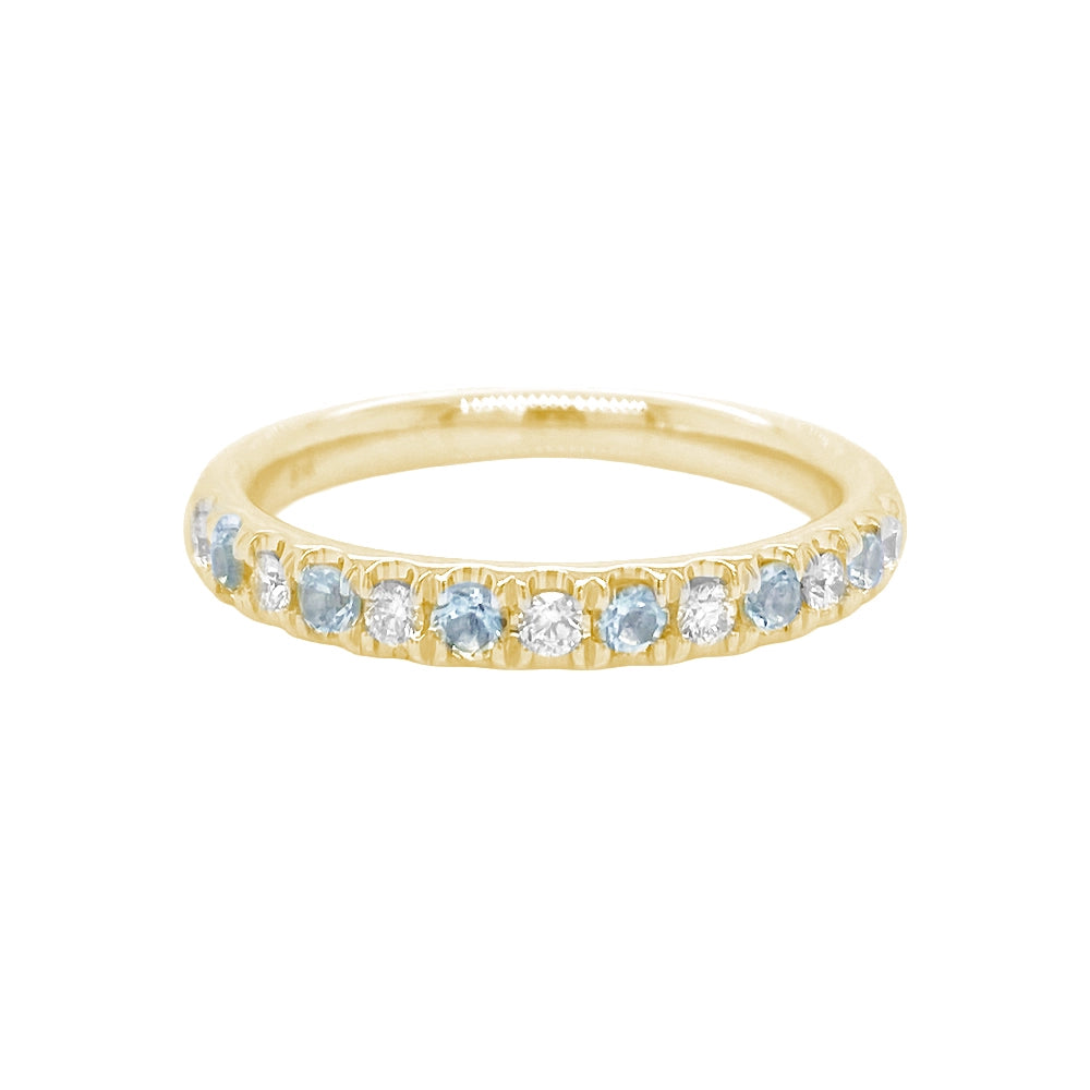 Wedding Bands Wedding Rings in Yellow Gold containing Aquamarine, Multi-gemstone, Diamond 464041