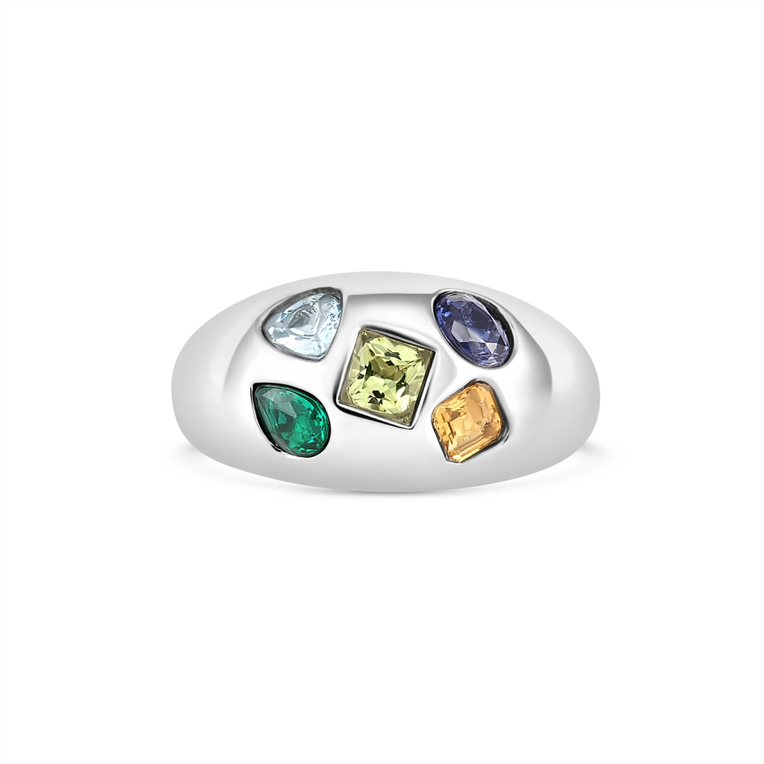 Rings Rings in Silver containing Aquamarine, Citrine, Peridot, Multi-gemstone, Emerald, Sapphire 464051