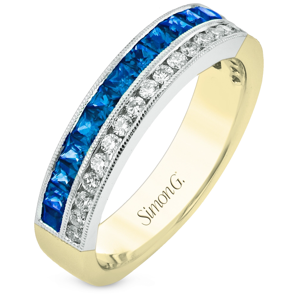 Simon G Rings in Mixed Metals containing Multi-gemstone, Diamond, Sapphire 464061