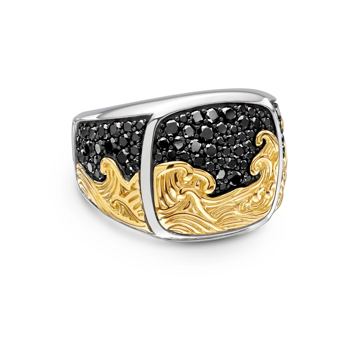 David Yurman Rings in Mixed Metals containing Black diamond R15511MS8ABD10
