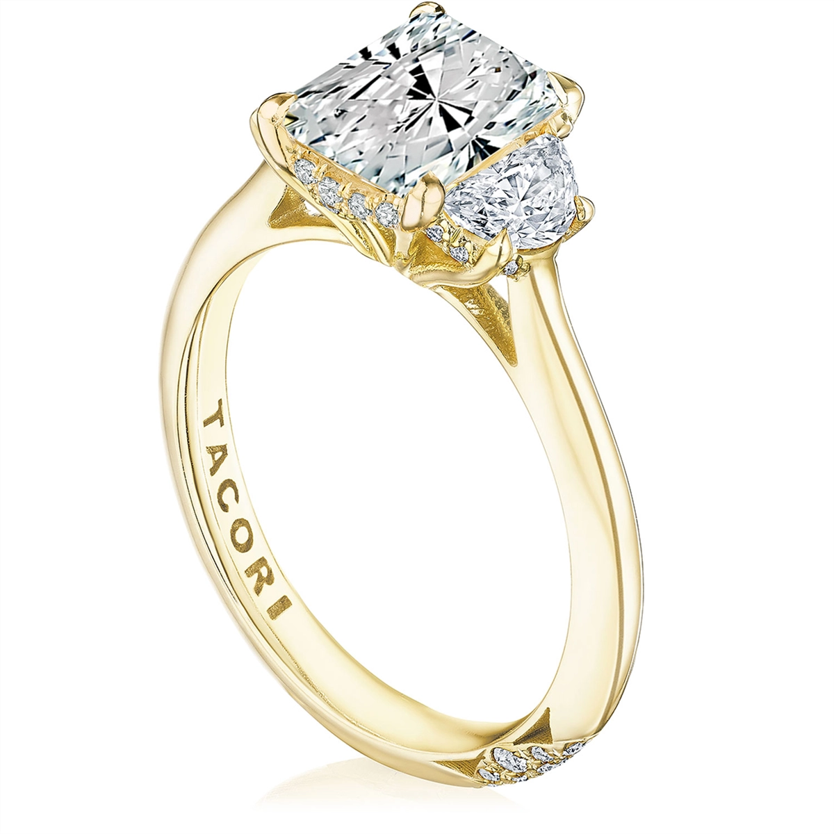 Tacori Engagement Rings in Yellow Gold containing Diamond HT 2688 RAD 10X7.5 Y