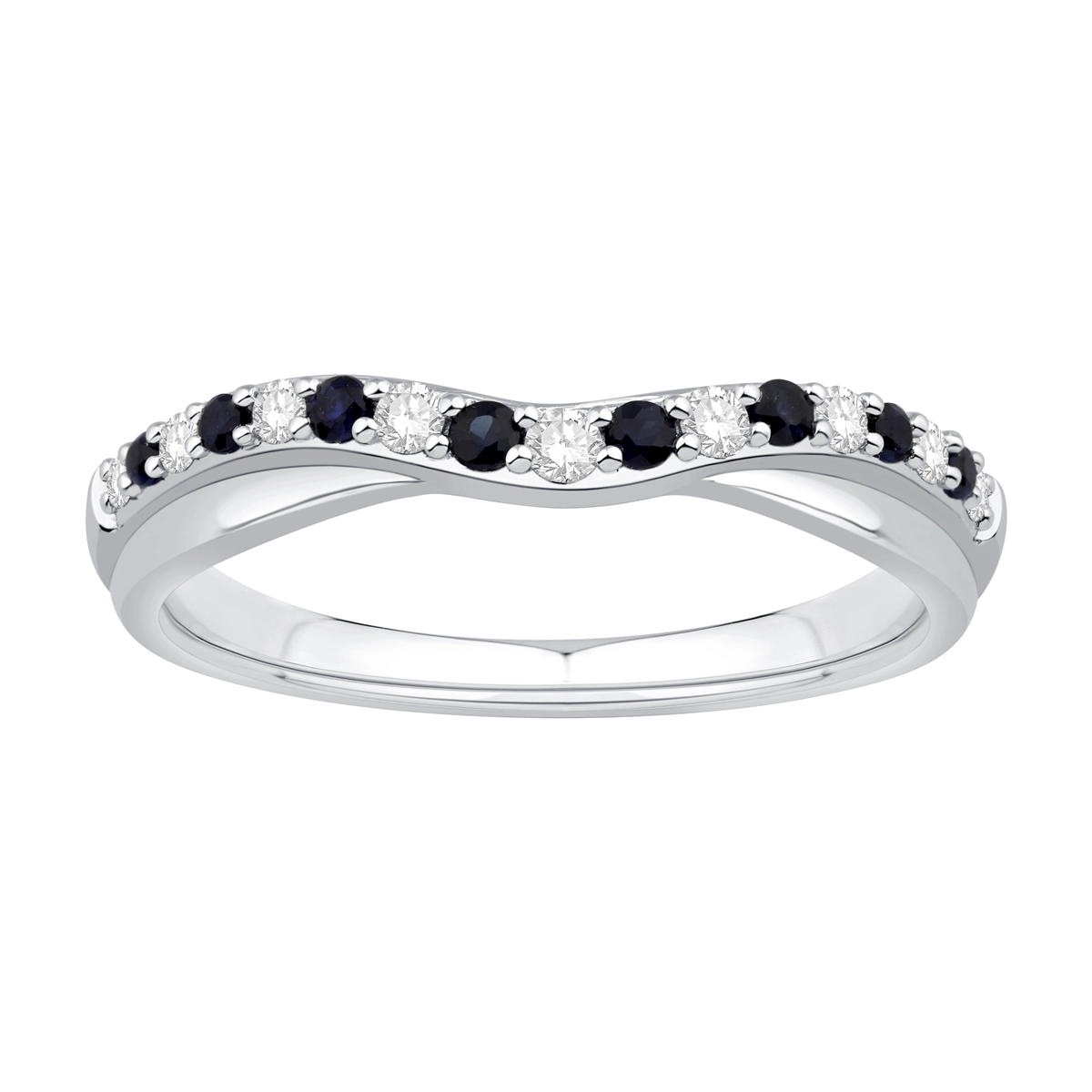 Wedding Bands Wedding Rings in White Gold containing Multi-gemstone, Diamond, Sapphire 464698