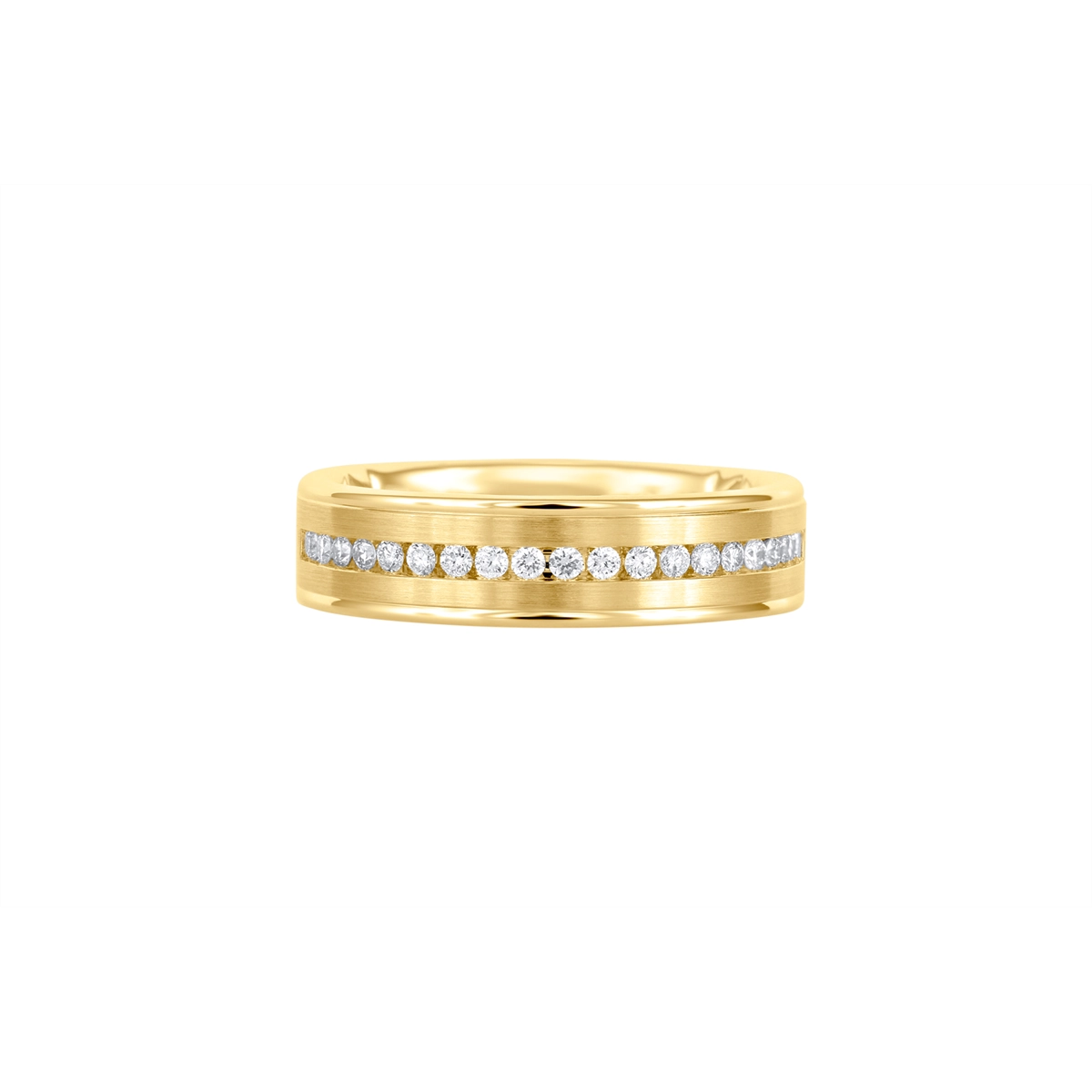 Mens Bands Wedding Rings in Yellow Gold containing Diamond 464814
