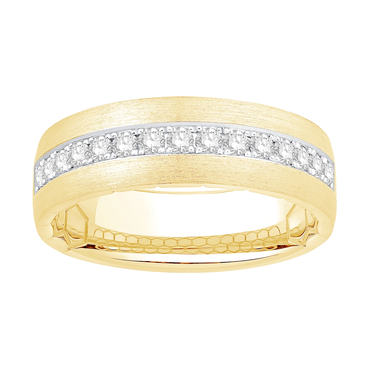 Mens Bands Wedding Rings in Yellow Gold containing Diamond 464815