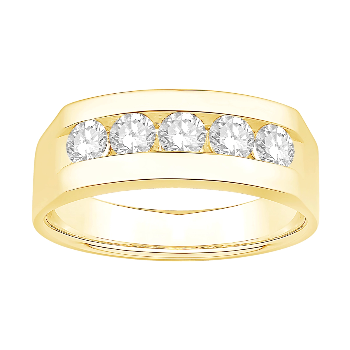 Mens Bands Wedding Rings in Yellow Gold containing Diamond 464831