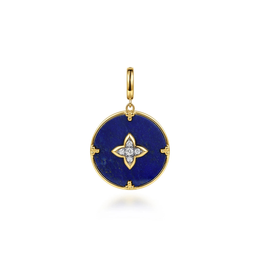 Gabriel & Co Pendants in Yellow Gold containing Lapis, Multi-gemstone, Diamond PT7660Y45LP