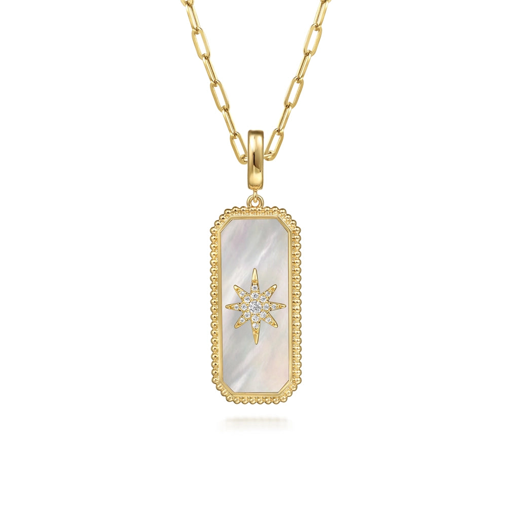 Gabriel & Co Pendants in Yellow Gold containing Mother of pearl, Multi-gemstone, Diamond PT6647Y45WM
