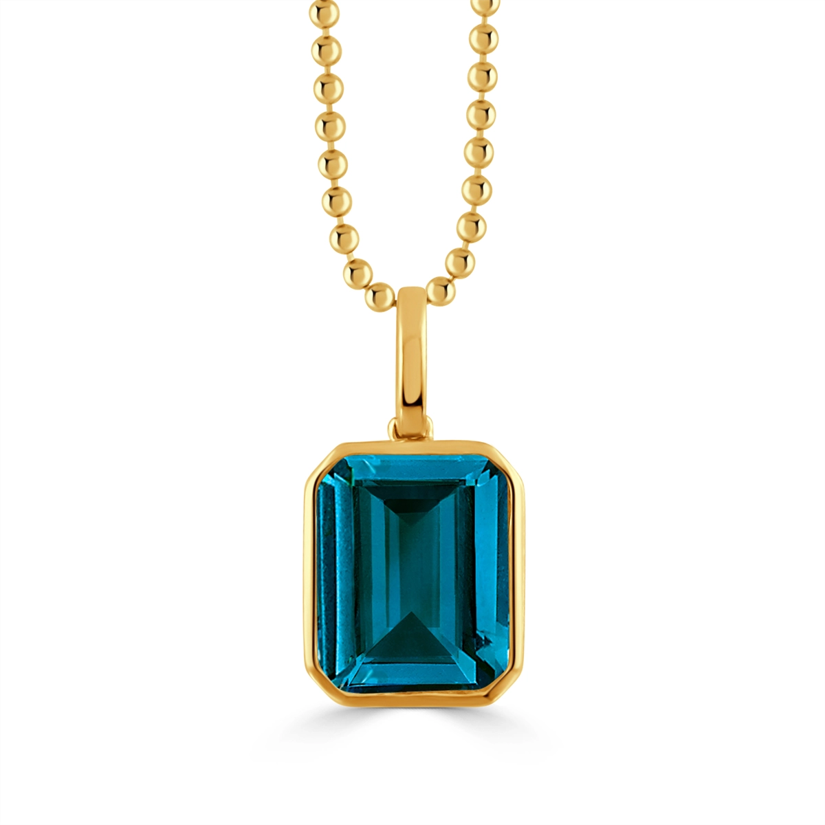 Doves Pendants in Yellow Gold containing London blue topaz P11442LBT-Y