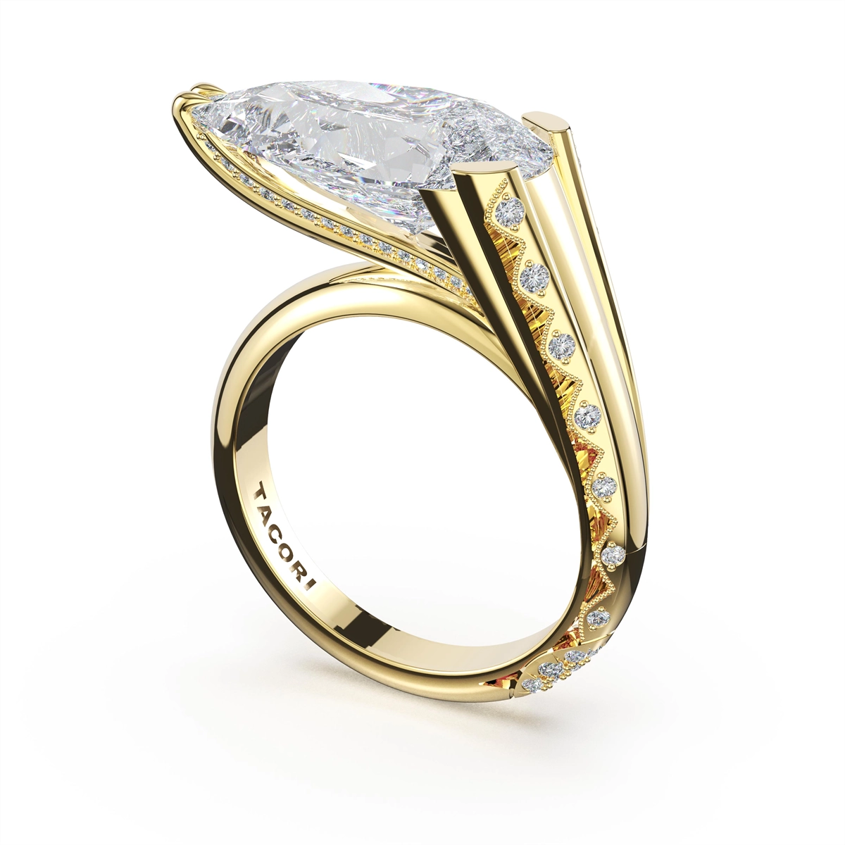 Tacori Engagement Rings in Yellow Gold containing Diamond 459 PS 16.5X9 LD Y
