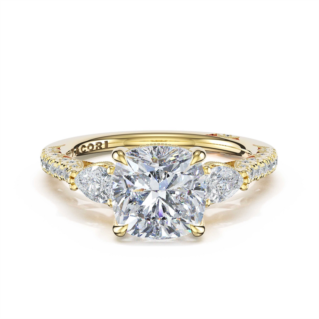 Tacori Engagement Rings in Yellow Gold containing Diamond 477 1.7 CU 8x8 Y