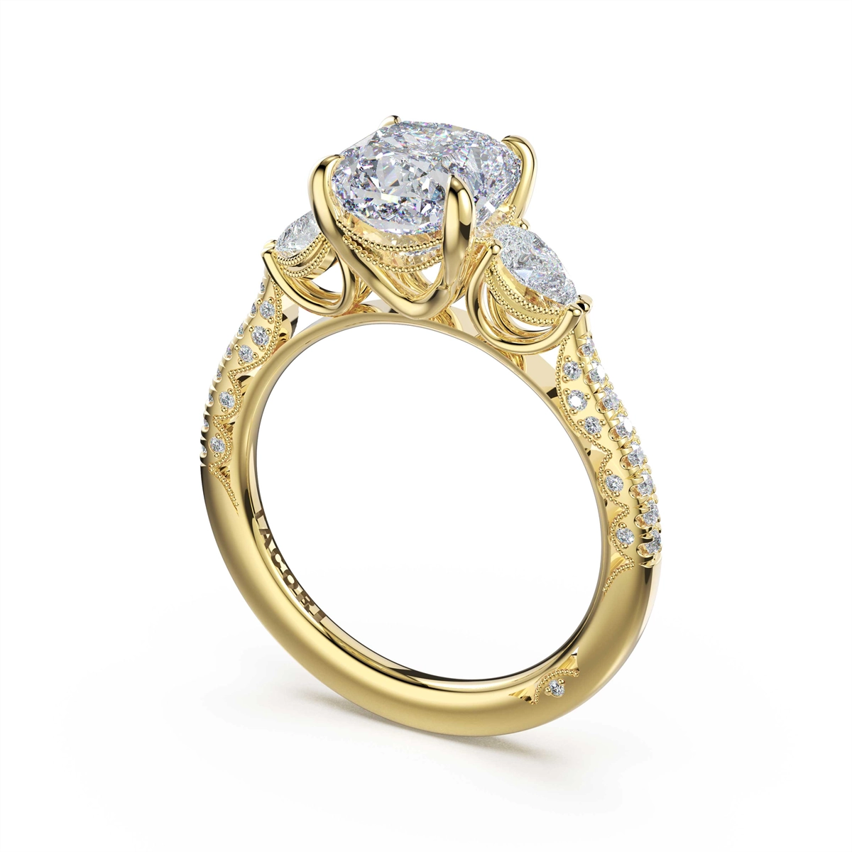 Tacori Engagement Rings in Yellow Gold containing Diamond 477 1.7 CU 8x8 Y