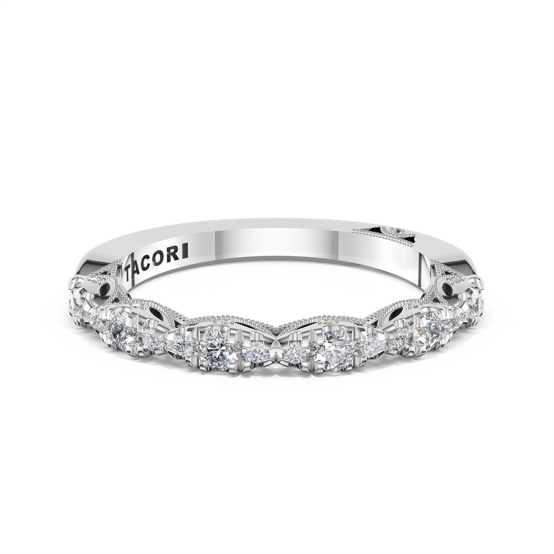 Tacori Wedding Rings in Platinum/Palladium containing Diamond 482 2.4 B 1/2