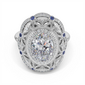 Tacori Engagement Rings in Platinum/Palladium containing Multi-gemstone, Diamond, Sapphire 470 OV 10X7 BS2