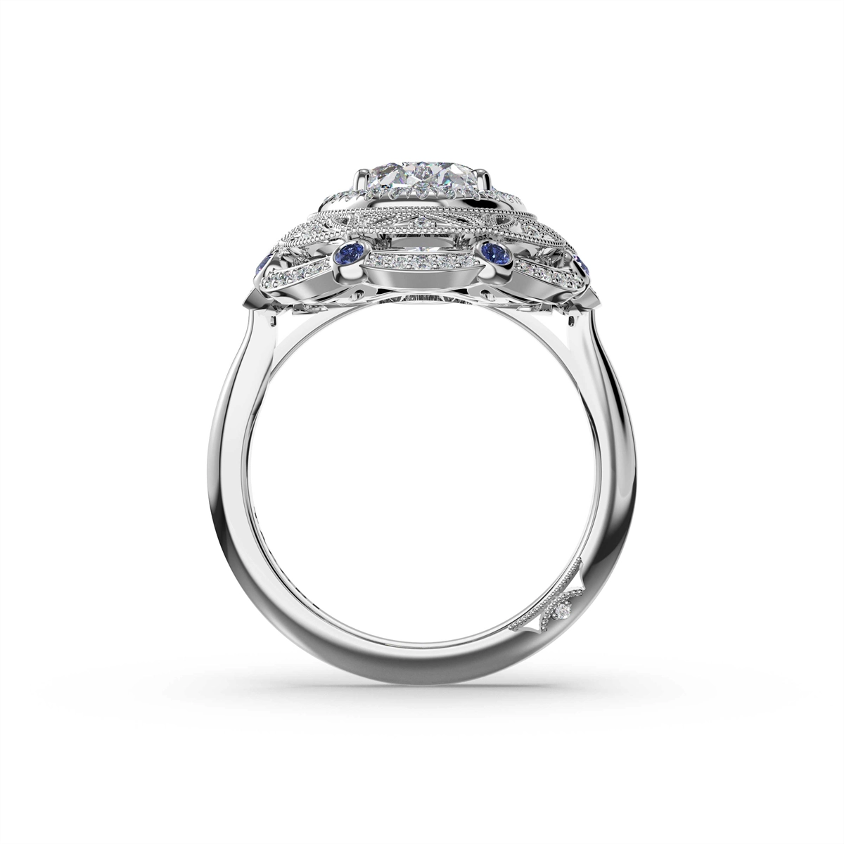 Tacori Engagement Rings in Platinum/Palladium containing Multi-gemstone, Diamond, Sapphire 470 OV 10X7 BS2