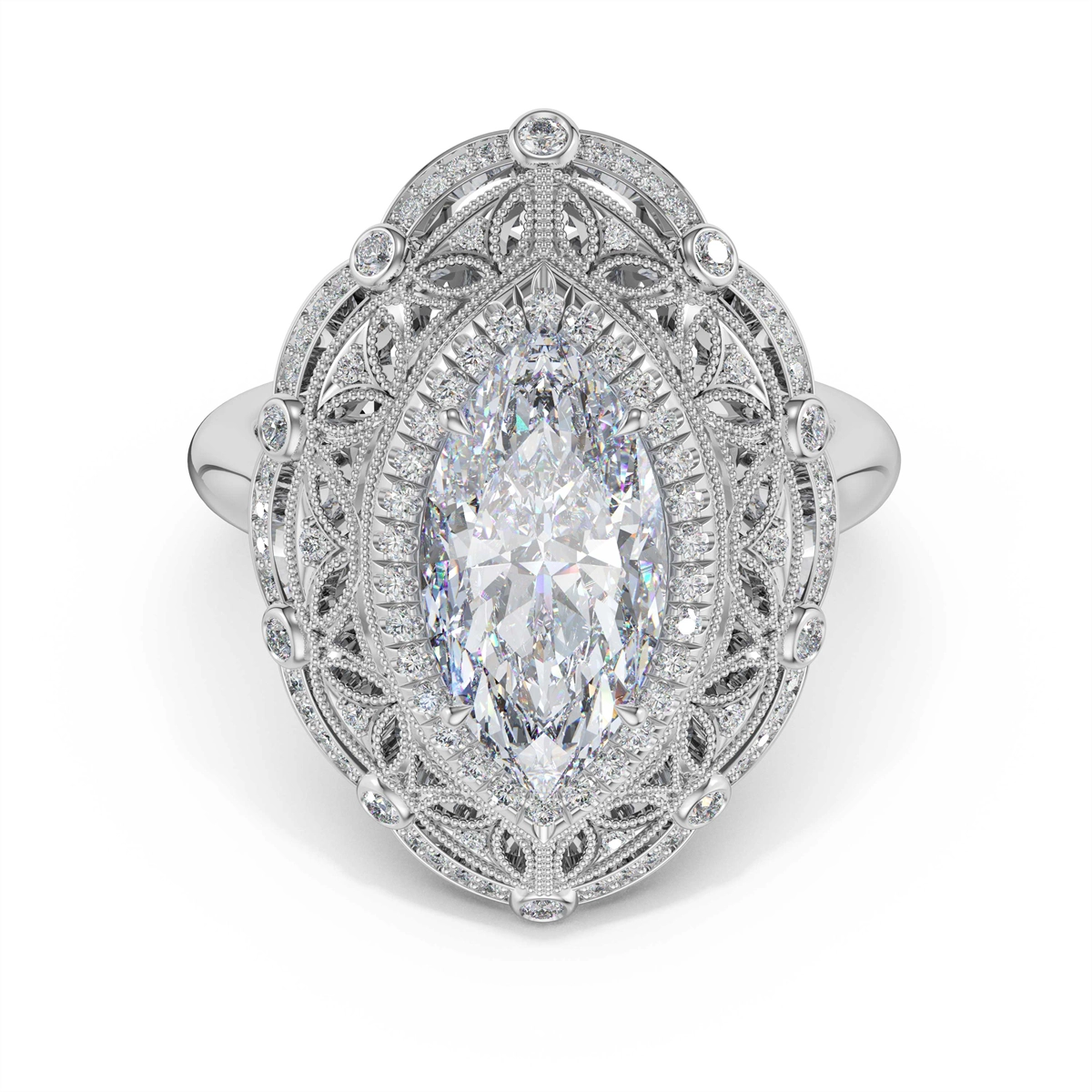 Tacori Engagement Rings in Platinum/Palladium containing Diamond 470 MQ 14.5X7.5