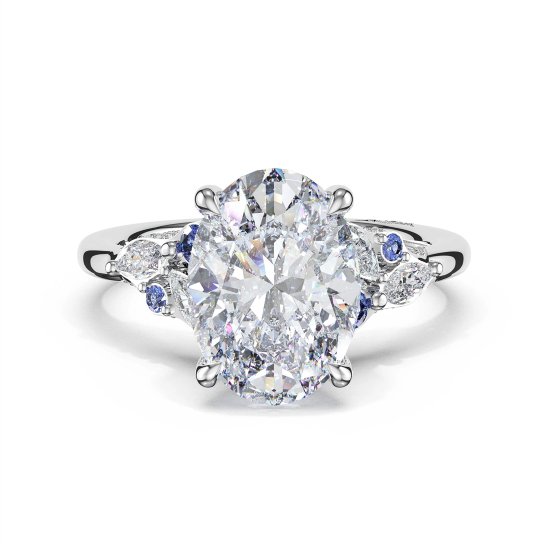 Tacori Engagement Rings in Platinum/Palladium containing Multi-gemstone, Diamond, Sapphire 483 OV 11X8 BS