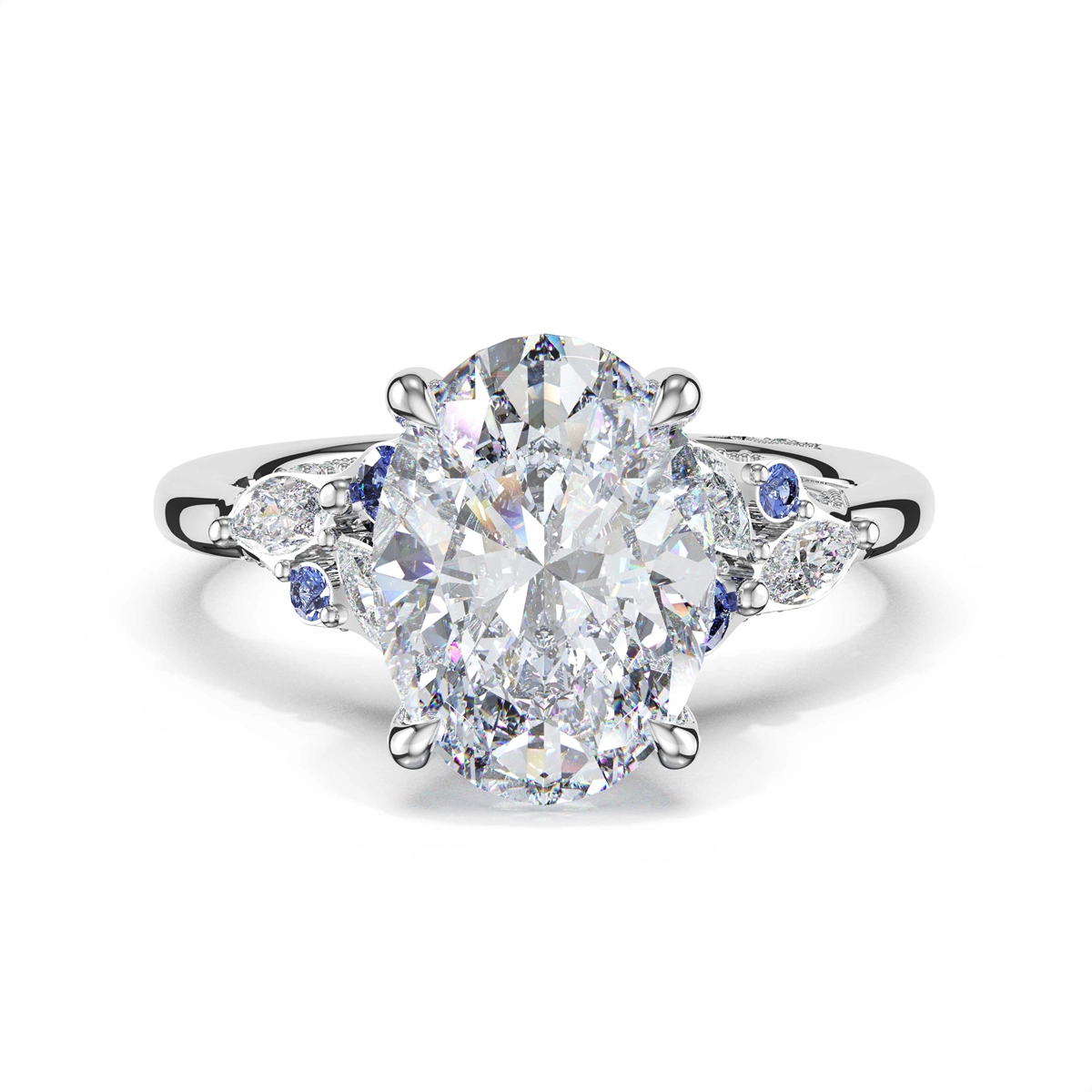 Tacori Engagement Rings in Platinum/Palladium containing Multi-gemstone, Diamond, Sapphire 483 OV 11X8 BS