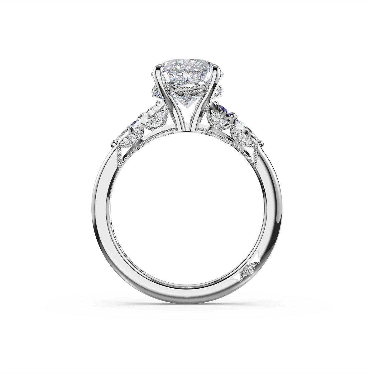 Tacori Engagement Rings in Platinum/Palladium containing Multi-gemstone, Diamond, Sapphire 483 OV 11X8 BS