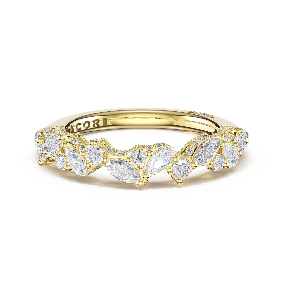 Tacori Wedding Rings in Yellow Gold containing Diamond 483 B 1/2 Y